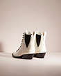 COACH®,RESTORED LACE UP BOOTIE,Ivory,Back View