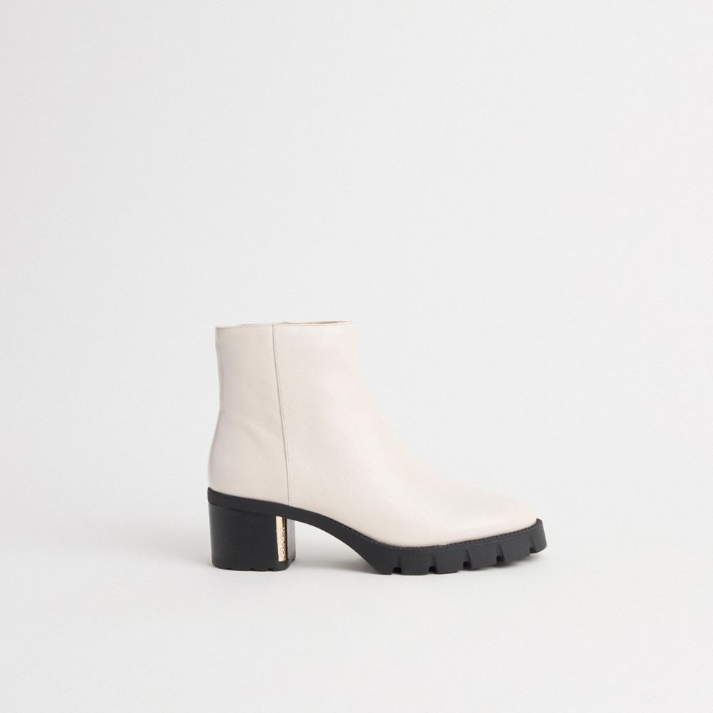 COACH®,Restored Chrissy Bootie,White,Front View