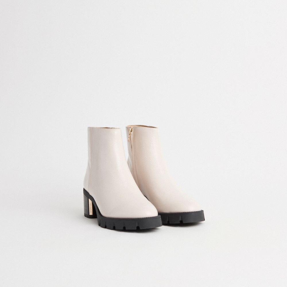 COACH®,Restored Chrissy Bootie,White,Angle View