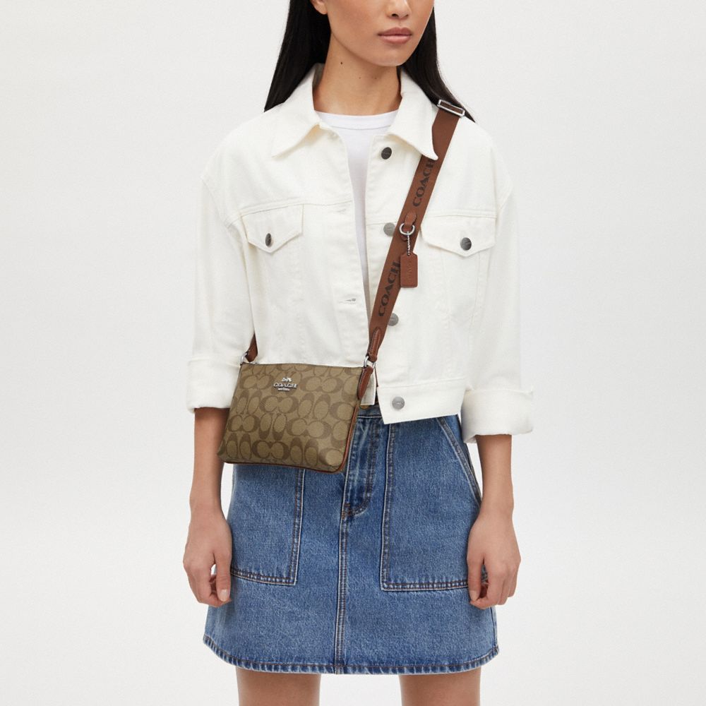 COACH®,Pace Slim Crossbody Bag In Signature Canvas,,Detail View