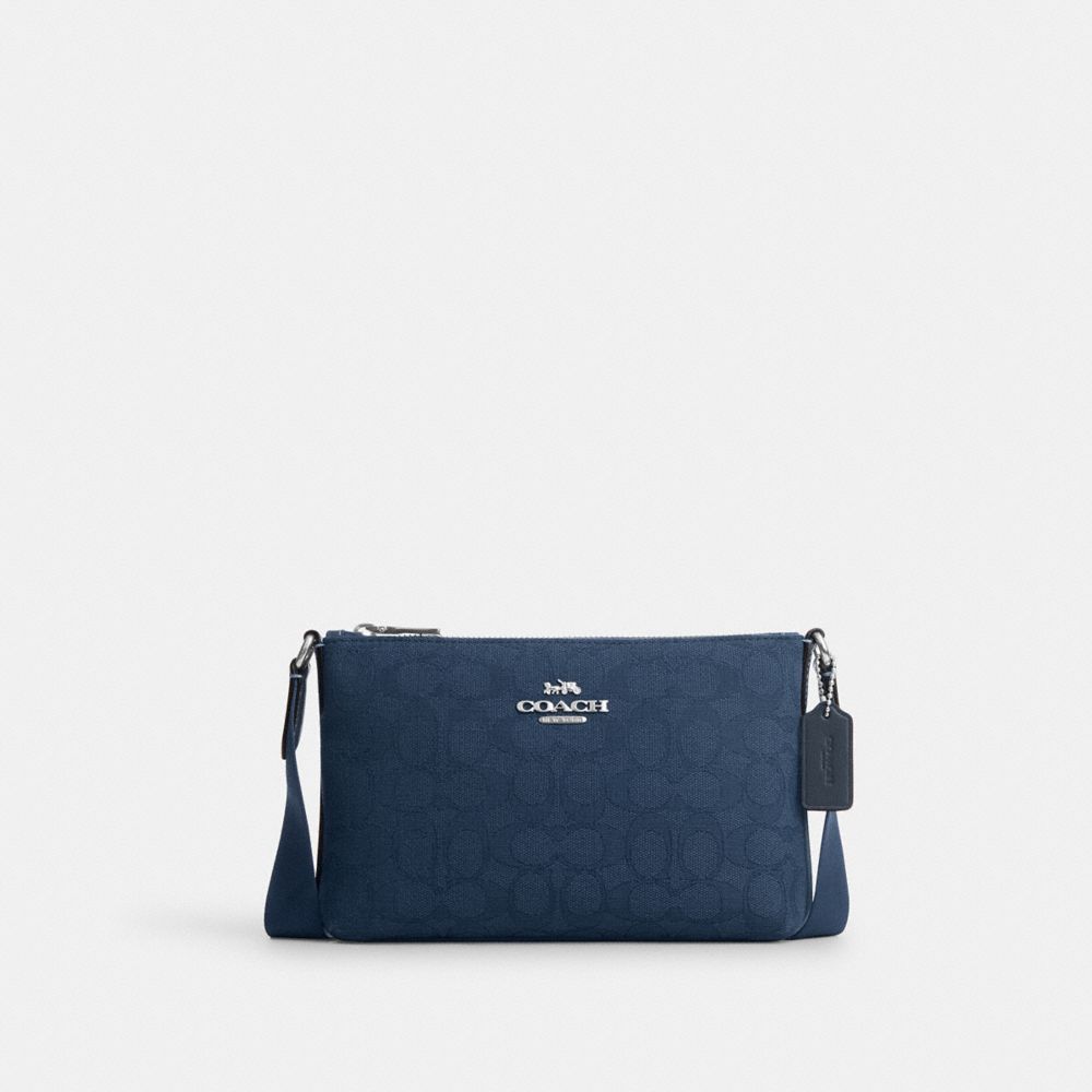 COACH®,Pace Slim Crossbody Bag In Signature Jacquard,,Front View