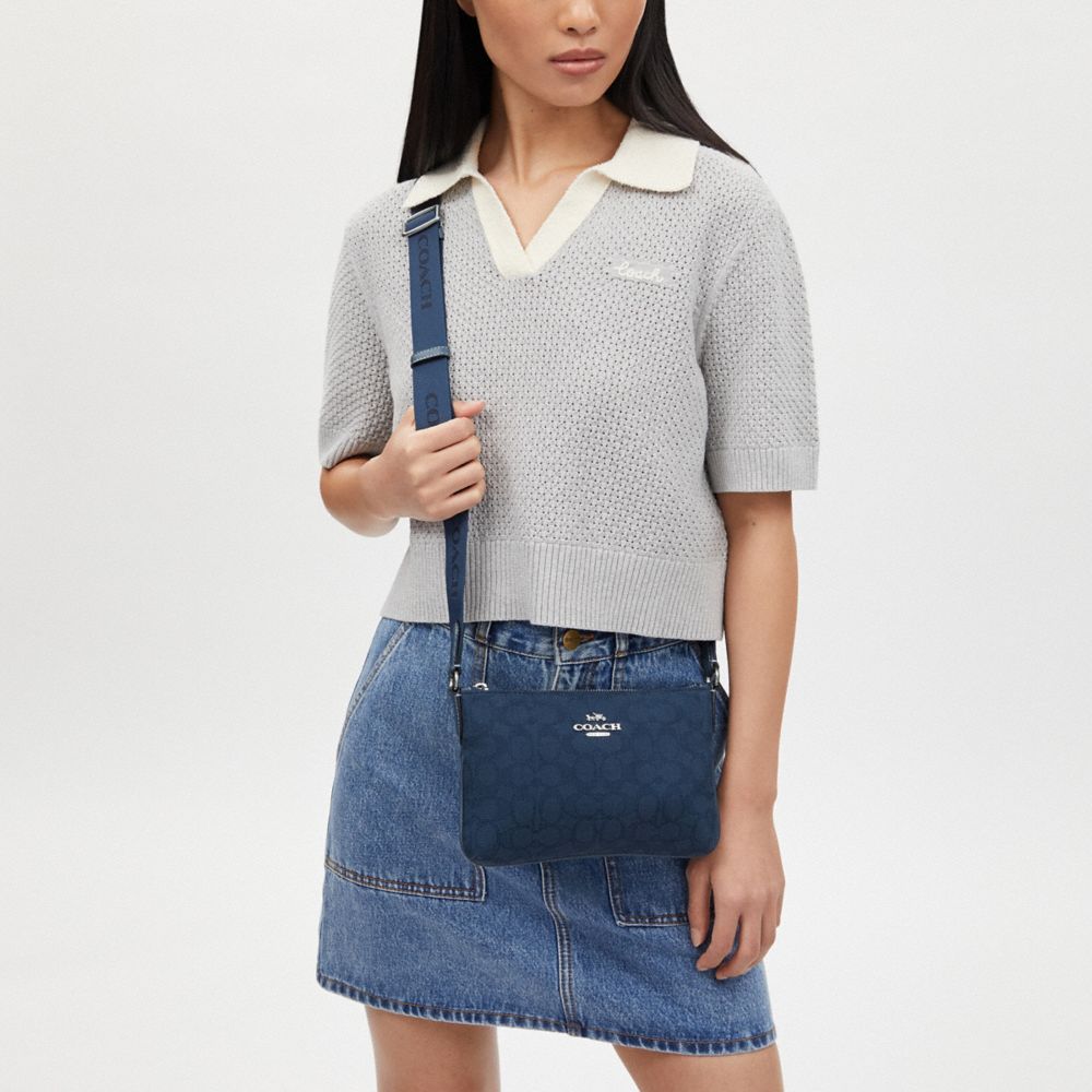 COACH®,Pace Slim Crossbody Bag In Signature Jacquard,,Detail View