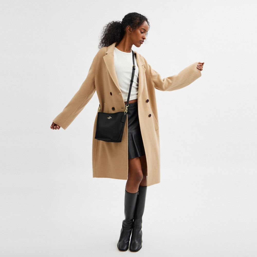 COACH®,City Bucket Bag,Leather,Crossbody,Metal,Logo,Casual,Black,Detail View