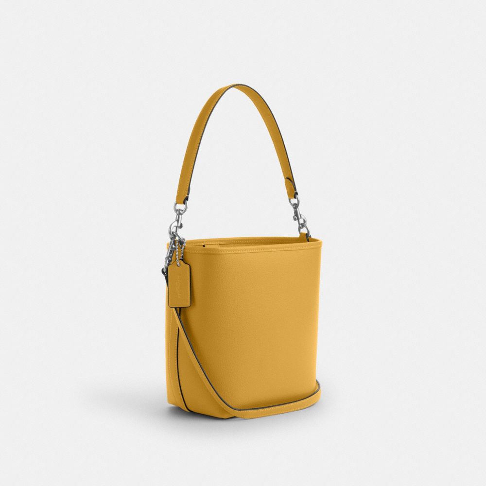 COACH®,City Bucket Bag,Leather,Crossbody,Logo,Metal,Casual,,Angle View