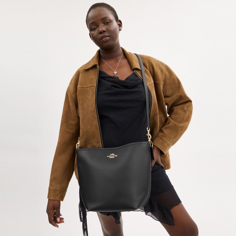 COACH®,City Large Bucket Bag,Bucket,Metal,Logo,Casual,Black