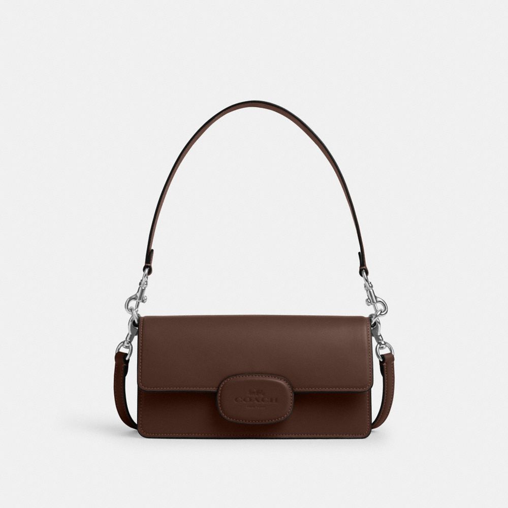 COACH®,Eliza Flap Crossbody With Leather Covered Closure,Shoulder Bag,Metal,Logo,Pen Holder,Casual,,Front View