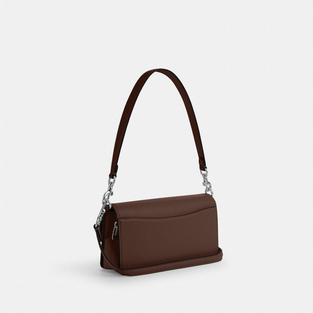 COACH®,Eliza Flap Crossbody With Leather Covered Closure,Shoulder Bag,Metal,Logo,Pen Holder,Casual,,Angle View