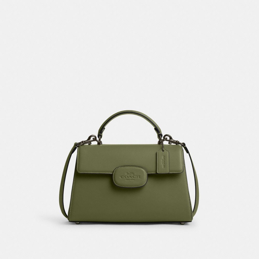 COACH®,Eliza Top Handle Bag,Satchel,Logo,Pen Holder,Casual,Work,Olive,Front View image number 0