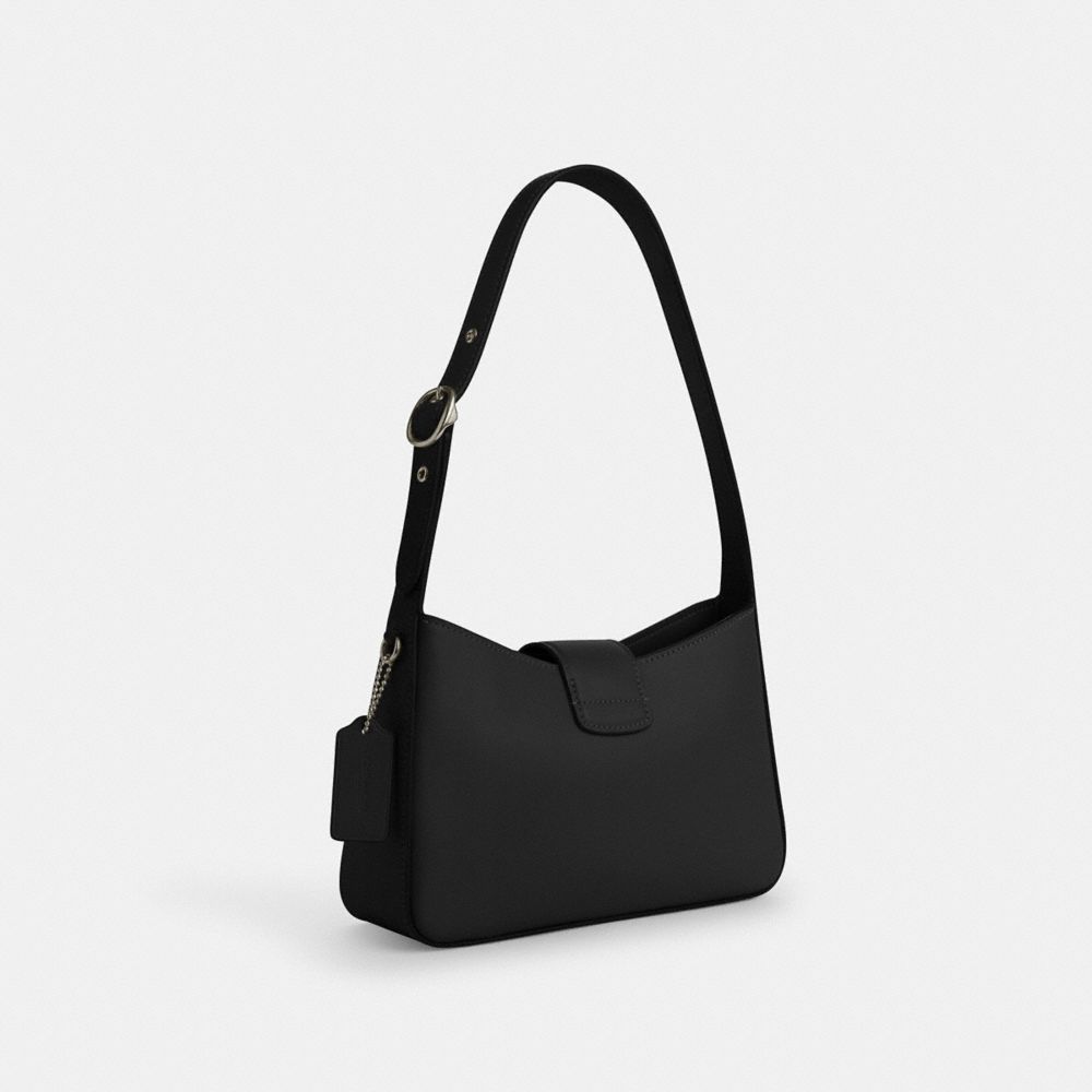 COACH®,Eliza Shoulder Bag With Leather Covered Closure,Shoulder Bag,Casual,Black,Angle View