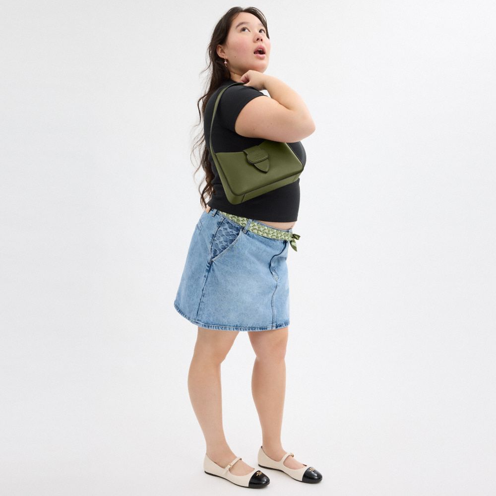 COACH®,Eliza Shoulder Bag With Leather Covered Closure,Shoulder Bag,Casual,Olive,Detail View