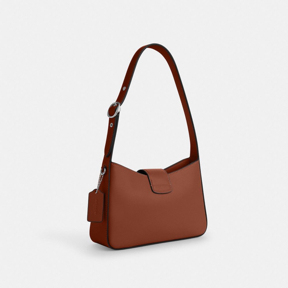 COACH®,Eliza Shoulder Bag With Leather Covered Closure,Shoulder Bag,Casual,Brown,Angle View