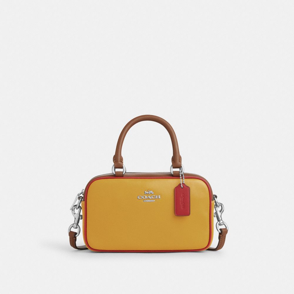 Silver Yellow Gold Multi Satchel Crossbody In Colorblock