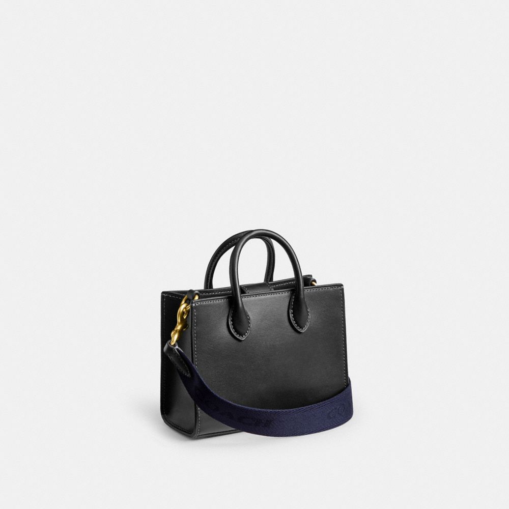 COACH®,Ace Tote Bag 17,Leather,Crossbody,No Embellishment,Compact,Casual,Black,Angle View