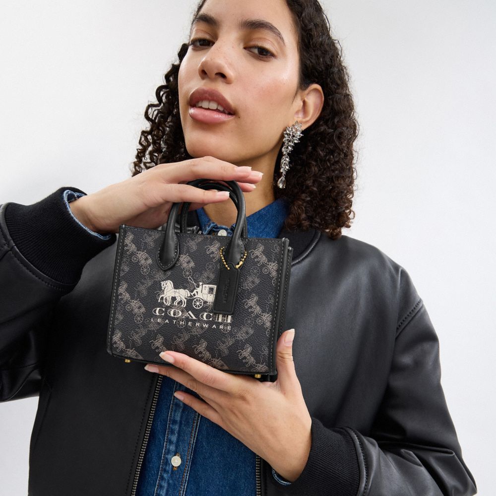 COACH®,Ace Tote Bag 17 With Horse And Carriage Print,,Detail View