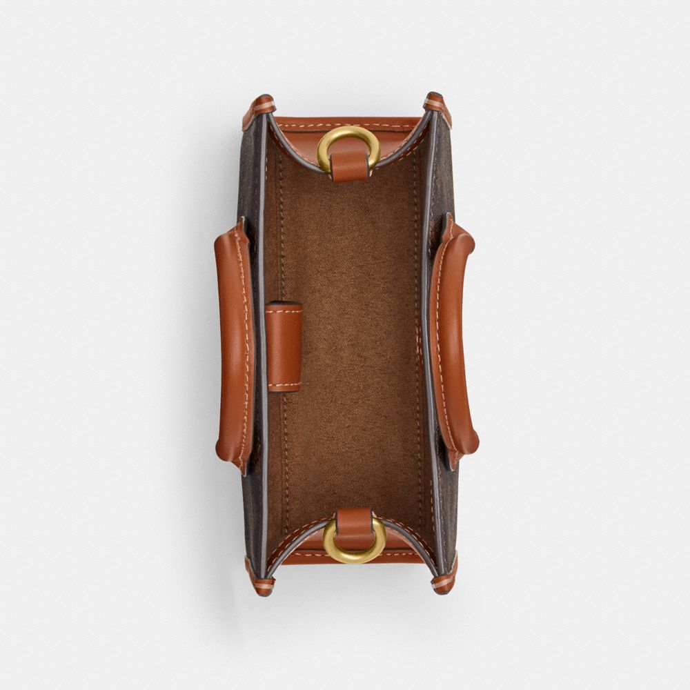 COACH®,Ace Tote Bag 17 With Horse And Carriage Print,,Inside View,Top View