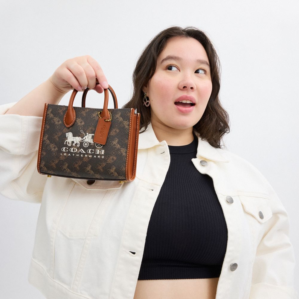 COACH®,Ace Tote Bag 17 With Horse And Carriage Print,,Detail View