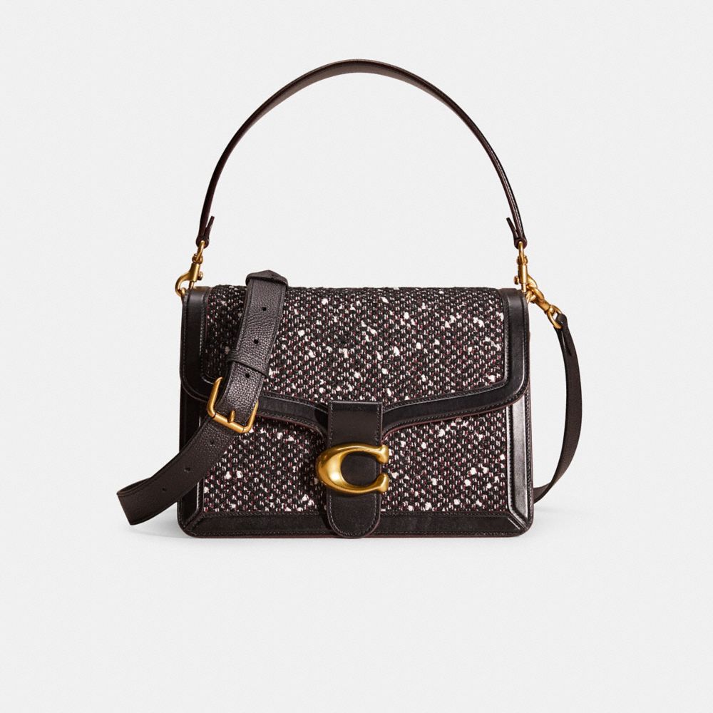 Coach Restored Tabby Shoulder Bag In Brass/black/black