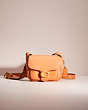 COACH®,RESTORED TABBY MESSENGER 19,Polished Pebble Leather,Small,Brass/Faded Orange,Front View