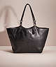 COACH®,RESTORED CARLY TOTE,Silver/Black,Front View