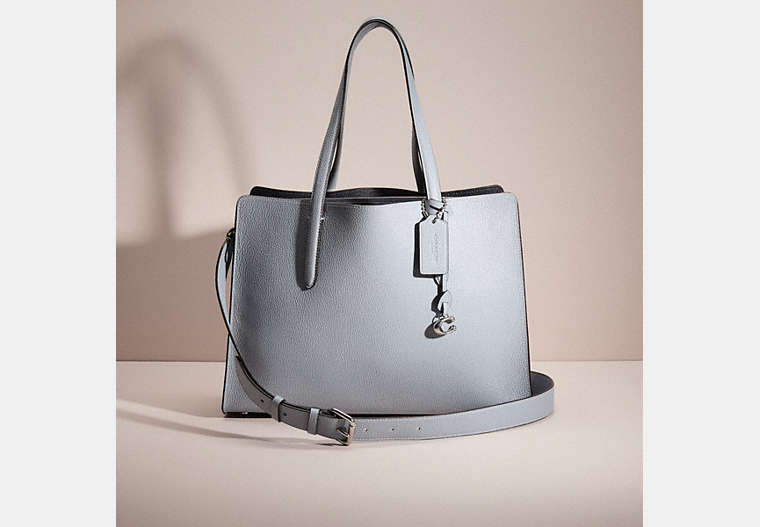 COACH®,RESTORED CARTER CARRYALL,Silver/Grey Blue,Front View