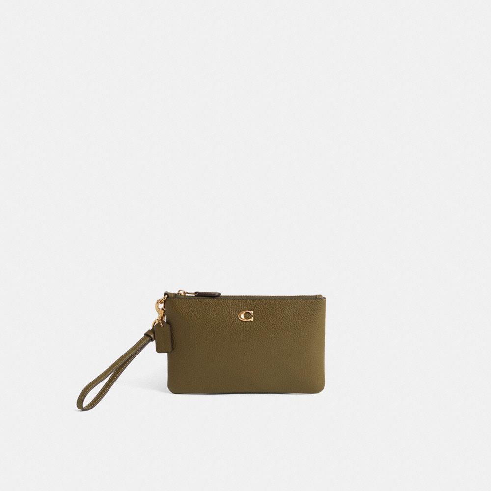 COACH®,Cuir galet poli,Laiton/Mousse,Front View