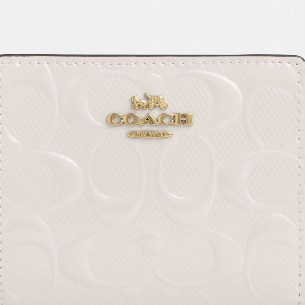 COACH®,Snap Wallet In Signature Leather,Coin,Bi Fold,Casual,White