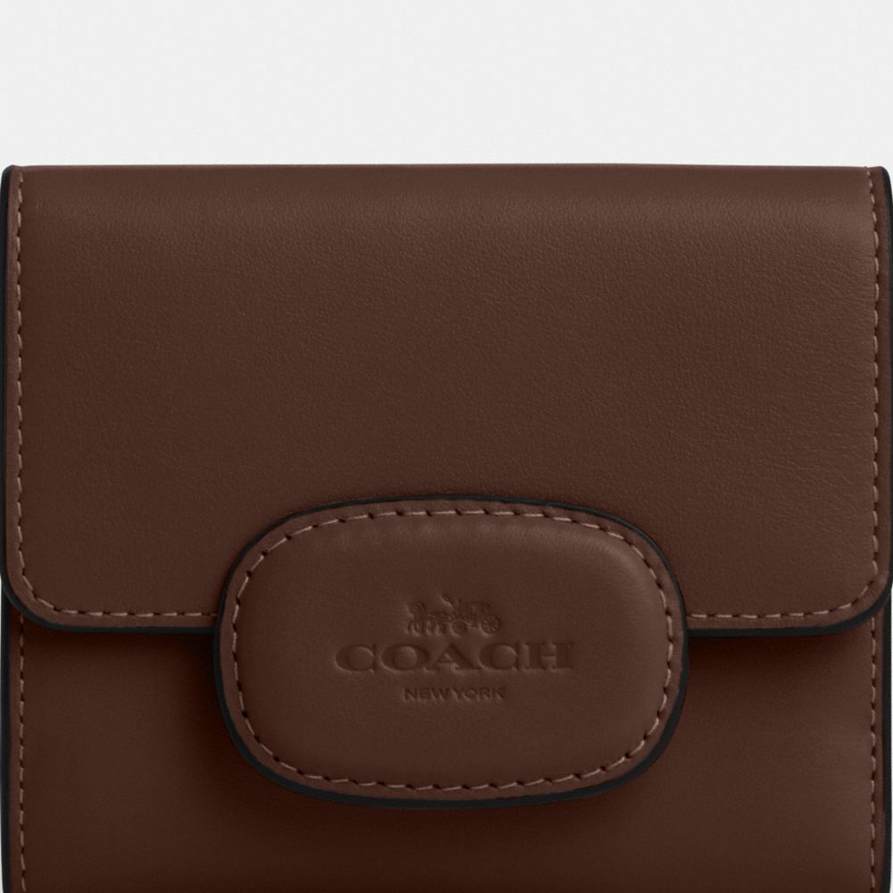 COACH®,PETIT PORTEFEUILLE ELIZA,Cuir lisse,Argent/Érable