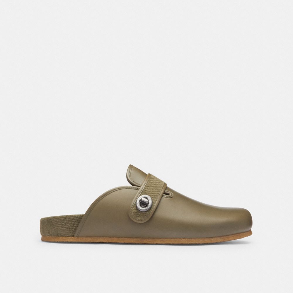 COACH®,BLAKE CLOG WITH SIGNATURE CANVAS JACQUARD,Army Green,Angle View