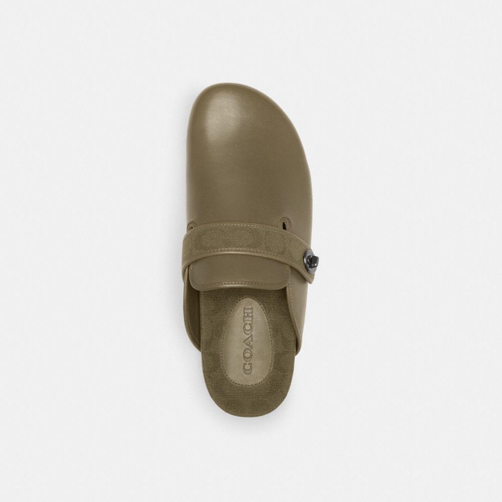 COACH®,BLAKE CLOG WITH SIGNATURE CANVAS JACQUARD,Army Green,Inside View,Top View