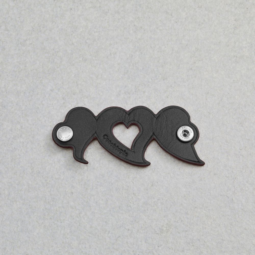 COACH®,Coachtopia Heart Cord Holder In Upcrafted Leather,,Front View