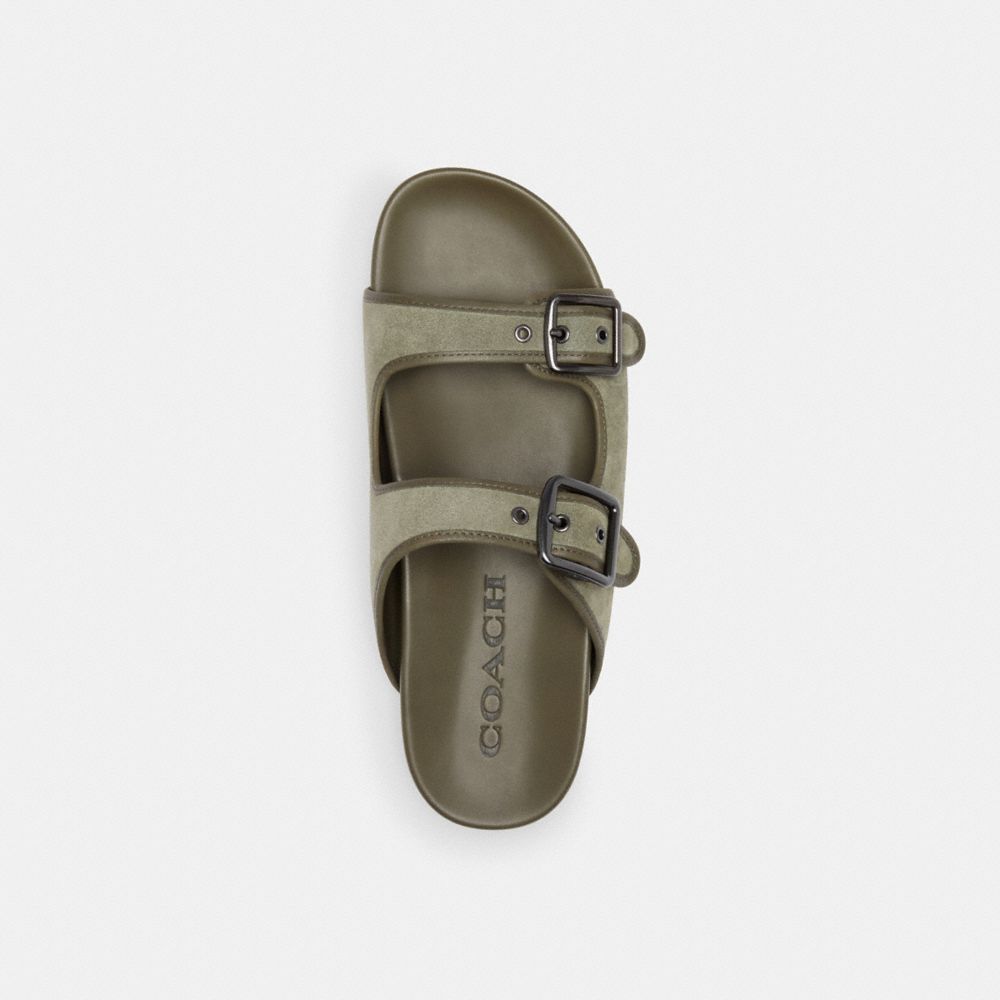 COACH®,BUCKLE STRAP SANDAL,Army Green,Inside View,Top View