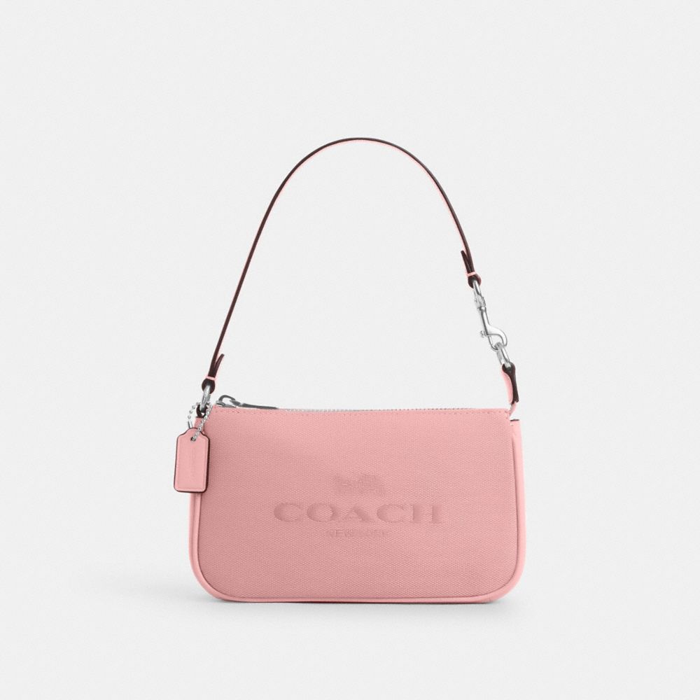 COACH®,NOLITA 19,Canvas,Mini,Silver/Light Blush,Front View