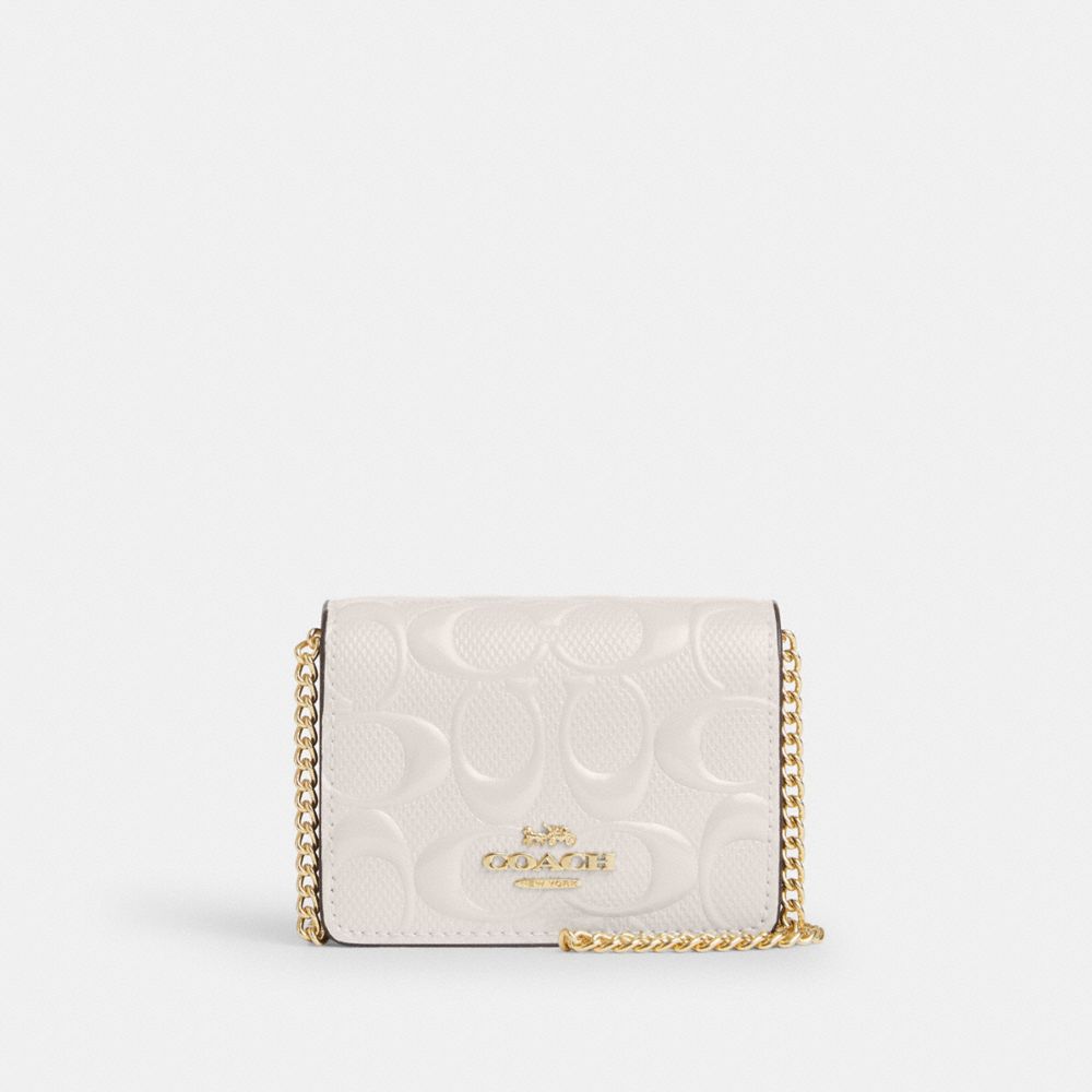 Mini wallet on a chain coach sale