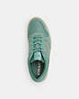 COACH®,C201 SNEAKER IN SIGNATURE CANVAS JACQUARD,Leather/Suede,Aquamarine,Inside View,Top View