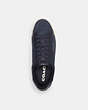 COACH®,LOWLINE LOW TOP SNEAKER,Leather/Suede,Midnight Navy,Inside View,Top View