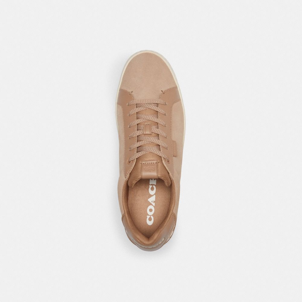 COACH®,LOWLINE LOW TOP SNEAKER,Leather/Suede,Taupe,Inside View,Top View
