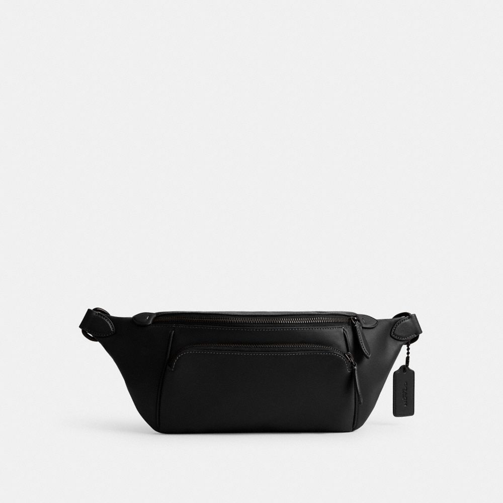 COACH®,LEAGUE BELT BAG,Medium,Black,Front View