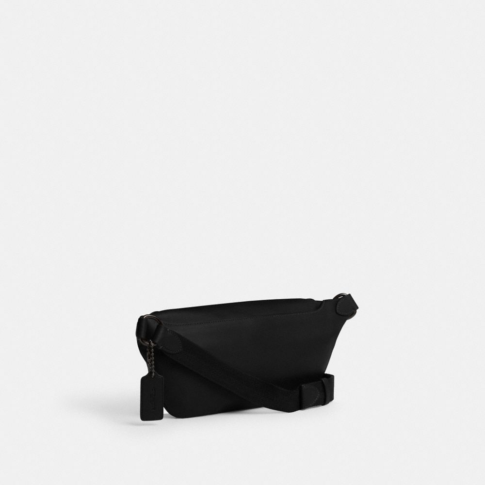 COACH®,LEAGUE BELT BAG,Medium,Black,Angle View