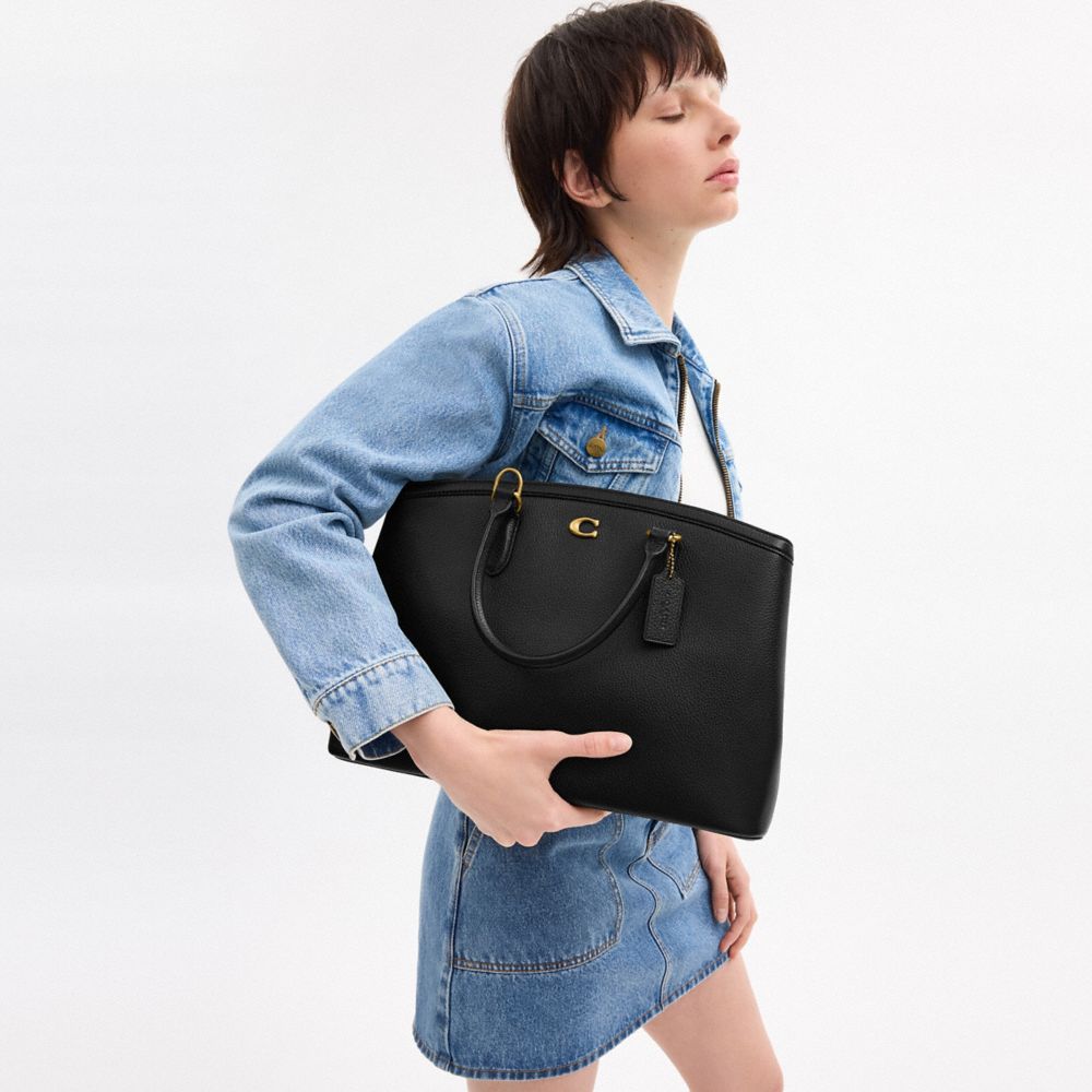 COACH®,レガシー キャリーオール 35,ハンドバッグ＆サッチェルバッグ,ﾌﾞﾗｽ/ﾌﾞﾗｯｸ