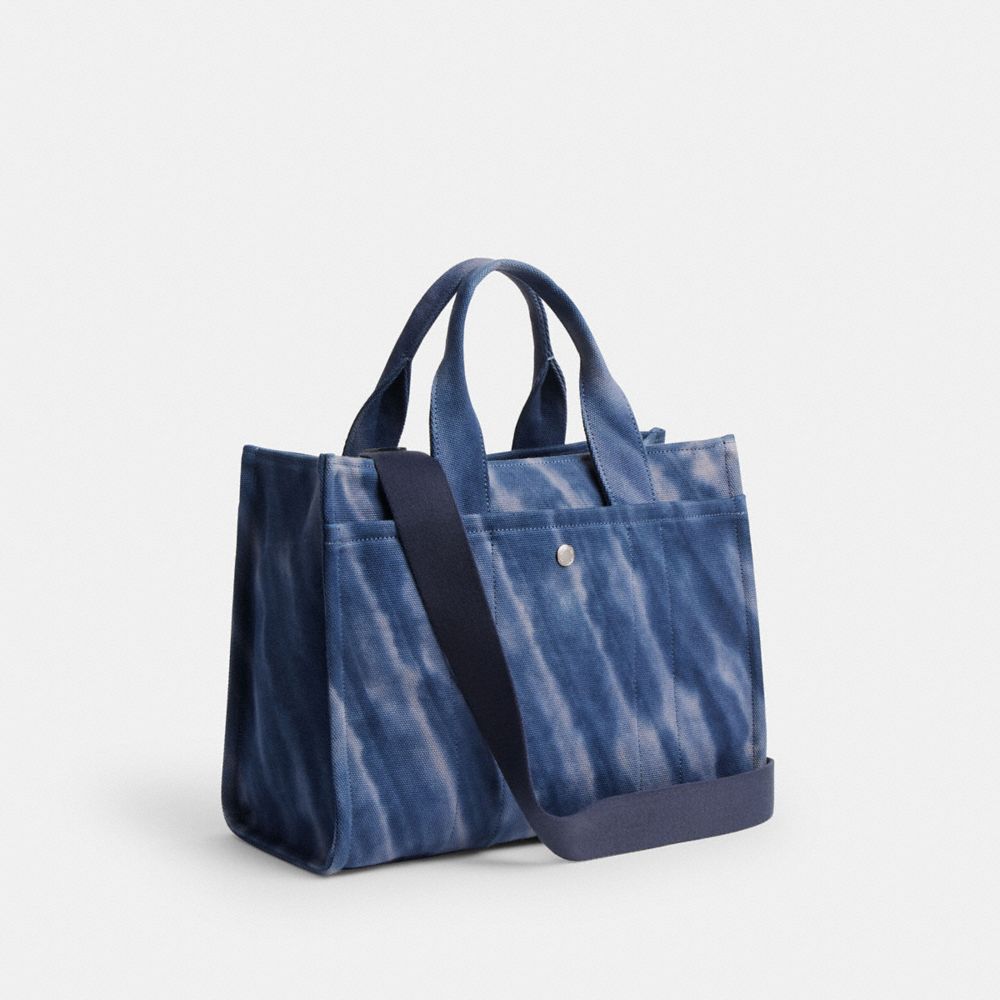 COACH®,CARGO TOTE BAG WITH TIE-DYE,Silver/Midnight Navy,Angle View