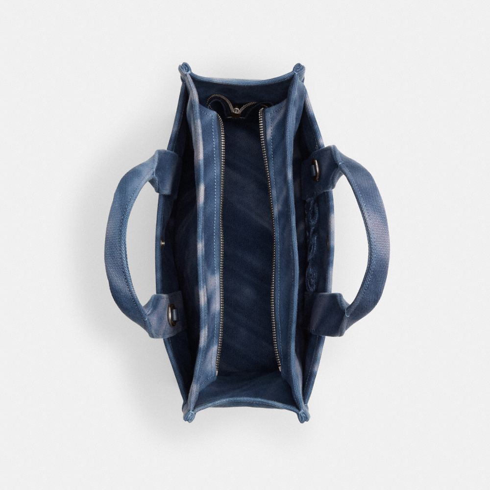 COACH®,CABAS CARGO AVEC IMPRIMÉ TEINT SUR NŒUDS,Argent/Bleu marine minuit,Inside View,Top View