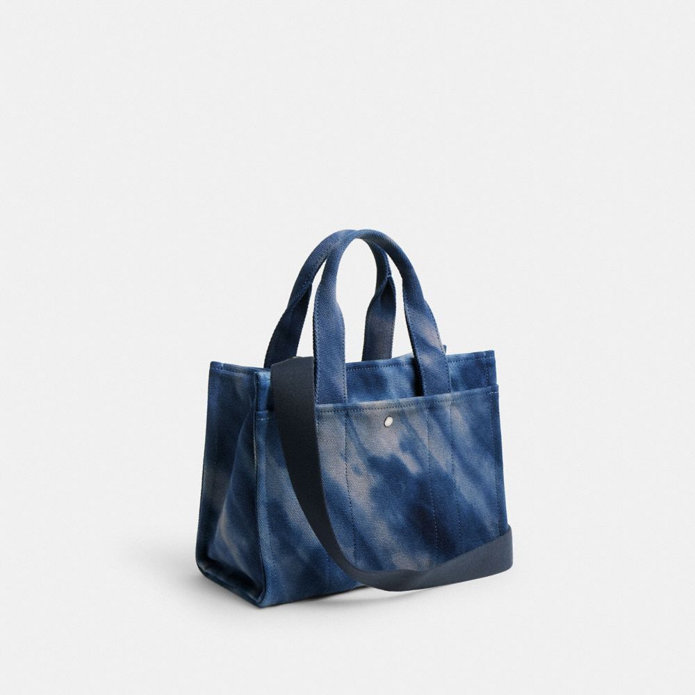 COACH®,CARGO TOTE BAG 26 WITH TIE-DYE,canvas,Medium,Silver/Midnight Navy,Angle View
