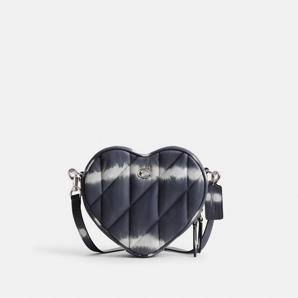 COACH®,HEART CROSSBODY BAG WITH QUILTING AND TIE-DYE,Lh/Midnight Navy Multi,Front View