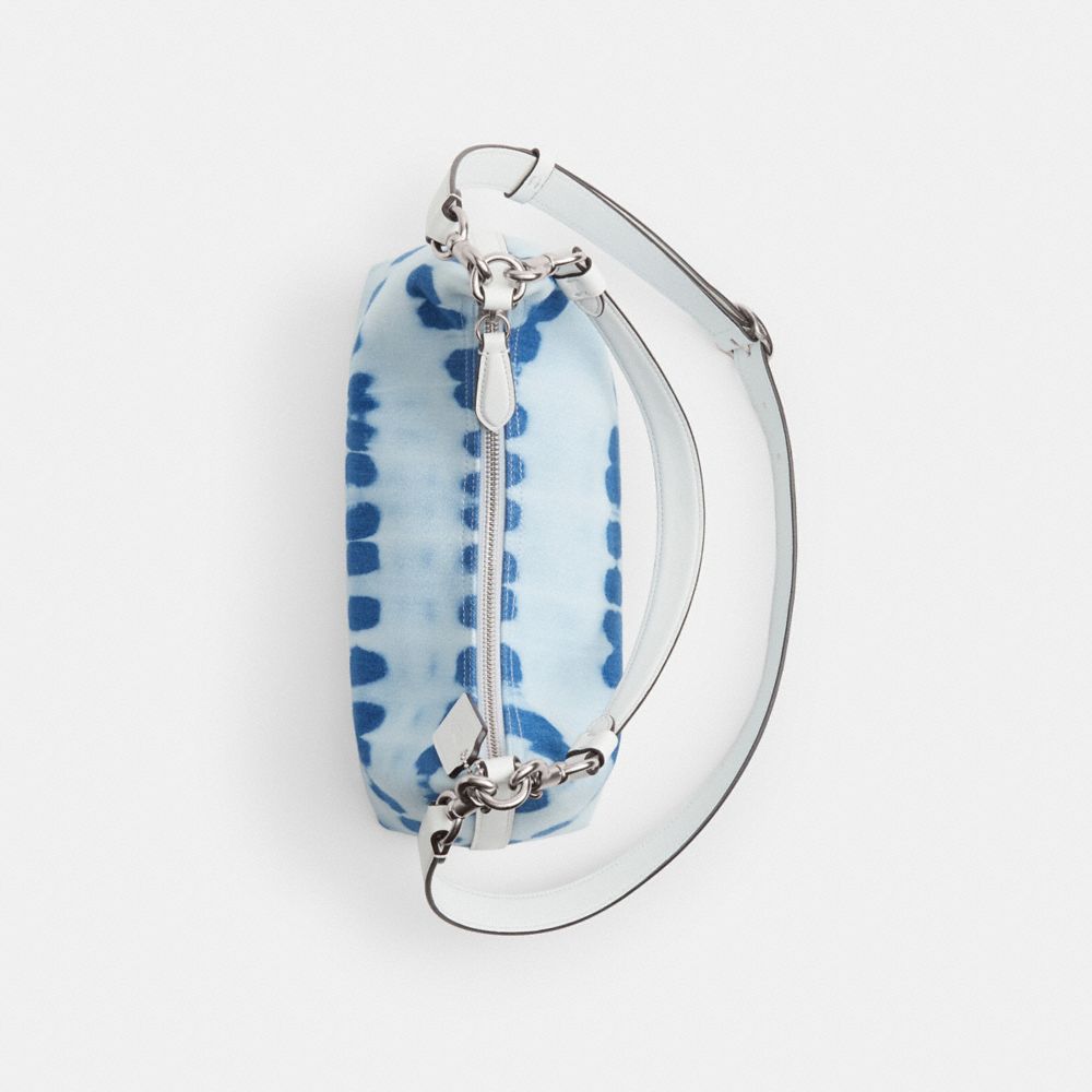 COACH®,Juliet Shoulder Bag With Tie Dye,Leather,Cotton,Shoulder Bag,Logo,Metal,Day Party,Blue