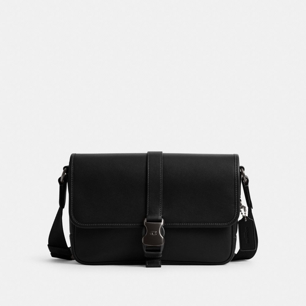 COACH®,LEAGUE MESSENGER BAG,Medium,Black,Front View