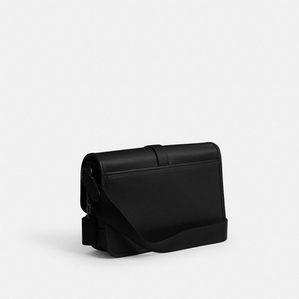 COACH®,LEAGUE MESSENGER BAG,Medium,Black,Angle View