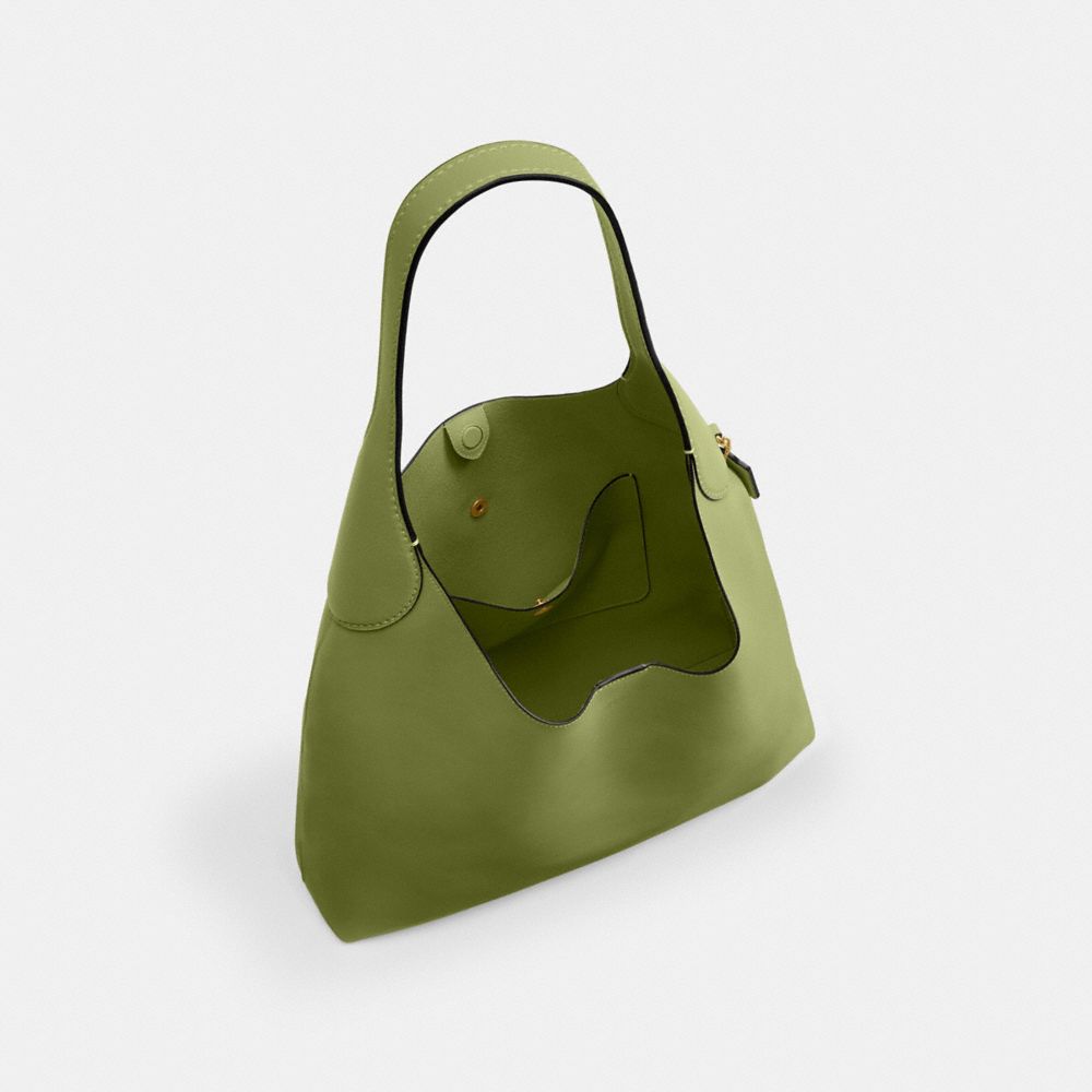 COACH®,Brooklyn Shoulder Bag 39,Hobo,Embossed,Word Embellishment,Logo,Casual,Green,Inside View,Top View