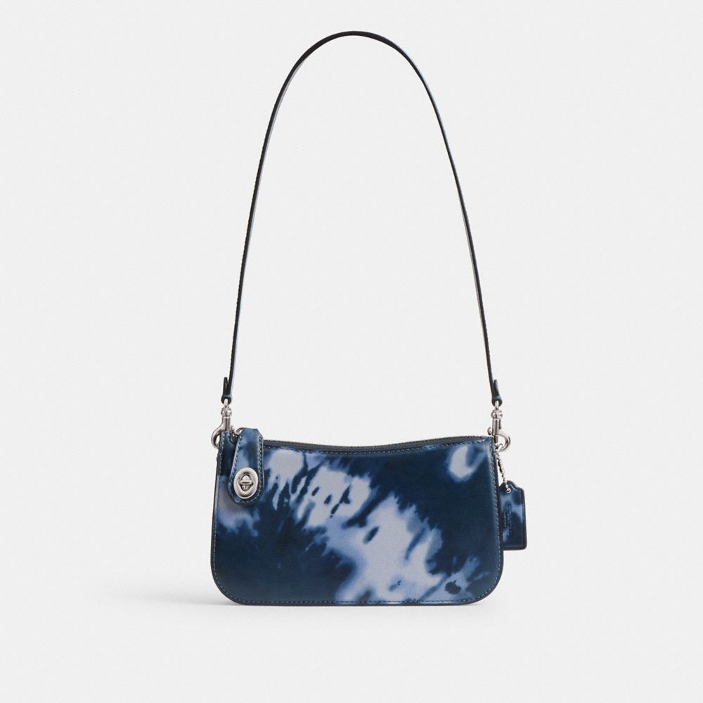 COACH®,PENN SHOULDER BAG WITH TIE-DYE PRINT,Silver/Midnight Navy,Front View