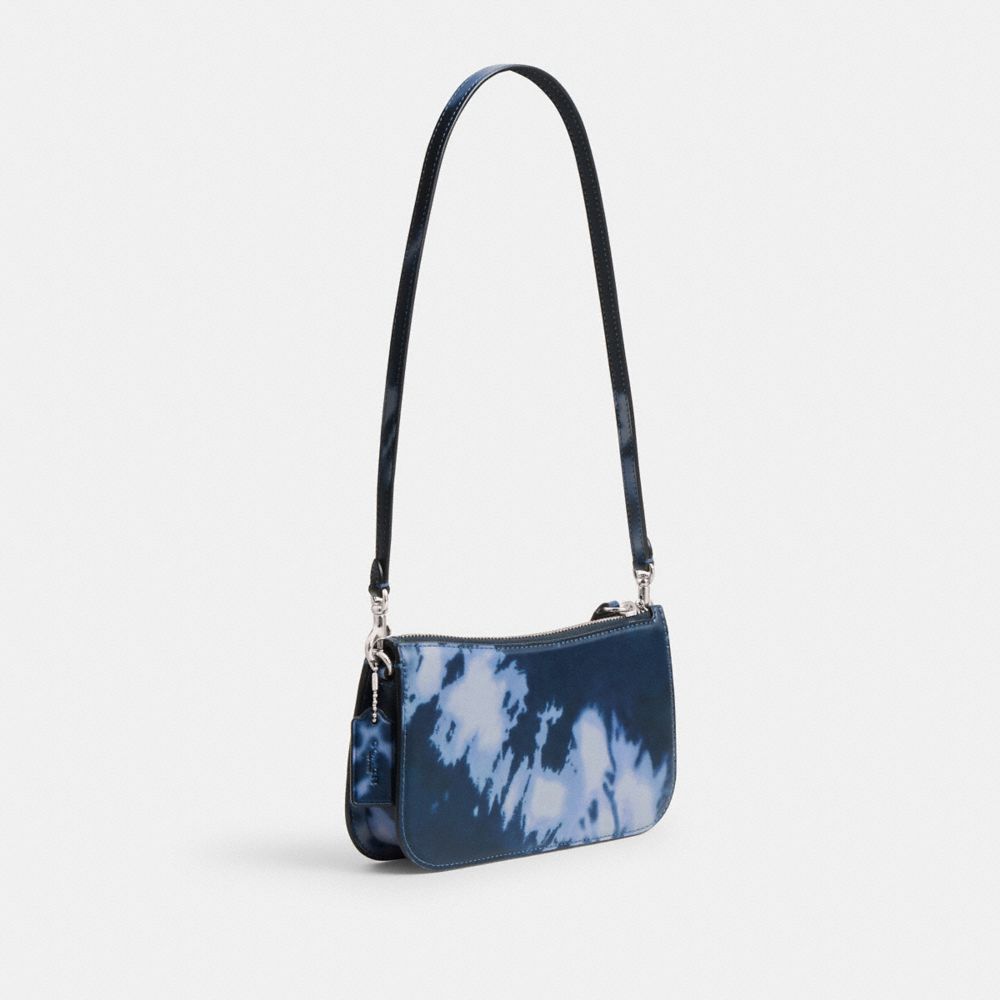 COACH®,Penn Shoulder Bag With Tie Dye Print,Leather,Pouch,Logo,Casual,Blue,Angle View