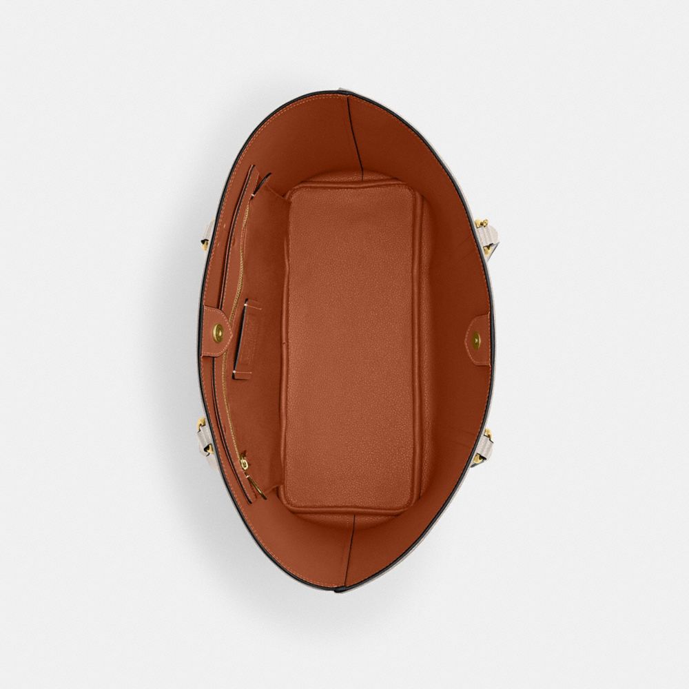 COACH レガシートンプソン　ブラウン　マルチストライプ　 トートバッグ COACH 71184 トンプソン フォルドオーバー / コーチ 牛革 2WAY